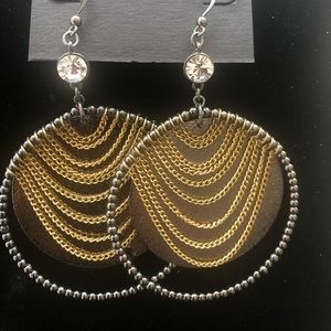 Bebe circle chain earrings NWT